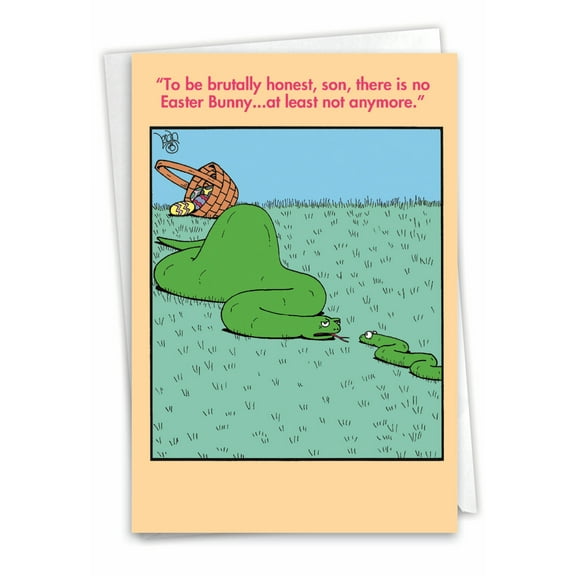 NobleWorks Easter Greeting Card with 5 x 7 Inch Envelope (1 Card) Brutally Honest Snake 0015