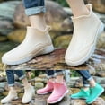 thumbnail image 2 of Mepaouo Women Rain Boots Waterproof Cute Rubber Garden Shoes Slip On Ankle Chelsea Bootie Rainboot, 2 of 7