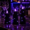 thumbnail image 5 of Spooky Glow Flameless Candle Summerween Lights, Flickering LED Fairy String Pillars For Gothic Party Nightstand Decor, Purple, 2 Pack, 5 of 5