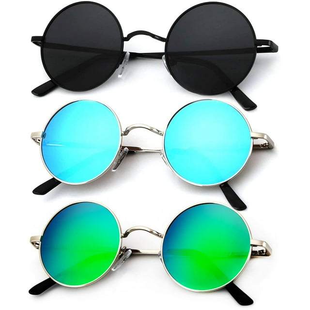 Gafas de sol redondas polarizadas retro KALIYADI Metal UV400 47 mm