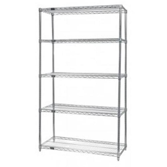 Quantum Storage WR74-3660C-5 Wire 5 Shelf Starter Kit Chrome - 74 in.