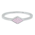 thumbnail image 2 of Dazzlingrock Collection Round Pink Sapphire Rhombus Stackable Wedding Band for Women (Color Pink, Clarity Highly Included) in 14K White Gold, Size 7, 2 of 4