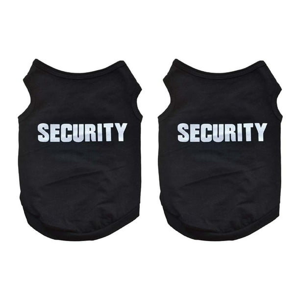 2X Ropa de Invierno para Mascotas Camiseta Chaleco de Gato Perro Perrito Abrigo Vestido Suéter Atuendo "Security", Negro S