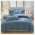 thumbnail image 4 of Housse 4 Pcs, Literie Peluche Douillette, Ensemble de Literie Réversible, Lit en Sac Doux, Comprend Housse, Draps, Taies d'Oreiller, Ensemble de Literie, Bleu Pâle, 4 of 5