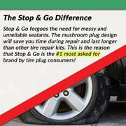 Stop & Go 5001 24 Piece Tubeless Mushroom Plug Tire Mobility Repair Kit & Air Compressor for Punctures & Flats on Car, Trucks, Trailers, ATV (15 Plugs)
