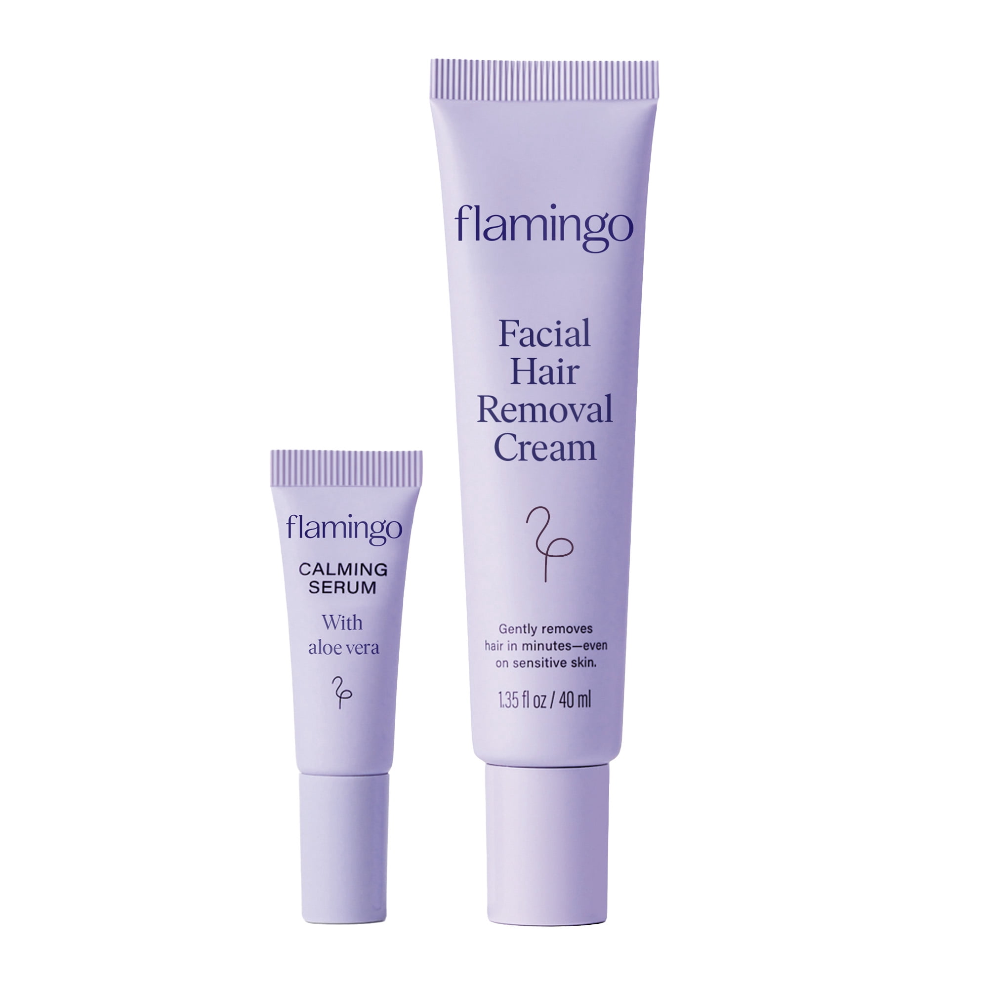 Flamingo Women's Facial Hair Removal Cream with Calming Serum, 1.35 fl oz Tube