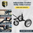 thumbnail image 2 of Tow Tuff Adjustable Height Steel Trailer Dolly, 1000 lb Max Capacity, Black, 2 of 9