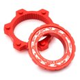 thumbnail image 1 of Graflsoa Red Patterned Aluminum Alloy Centerlock to 6-Bolt Disc Brake Adapter for 9/12/15mm Hubs, 1 of 6