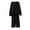 Black, variant on Enjoytime Travel Sets for Women 2 Piece Solid Color V-Neck Long Sleeve Tops Wide Leg Pants Loungewear Matching Outfit 2025