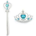 thumbnail image 2 of Hweilai Princess Elsa Crown Tiara and Wand Set — Silver Heart Jewel(Rose Red), 2 of 6