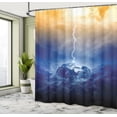 thumbnail image 5 of Ambesonne Nature Shower Curtain, Big Bolt Hits Planet, 69"Wx84"L, Yellow Blue, 5 of 5