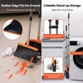 thumbnail image 5 of Heavy Duty Broom and Dustpan Set, Upright Standing Dustpan with Self-Cleaning Teeth, Long Handle for Home & Office, Black/Orange, 5 of 5