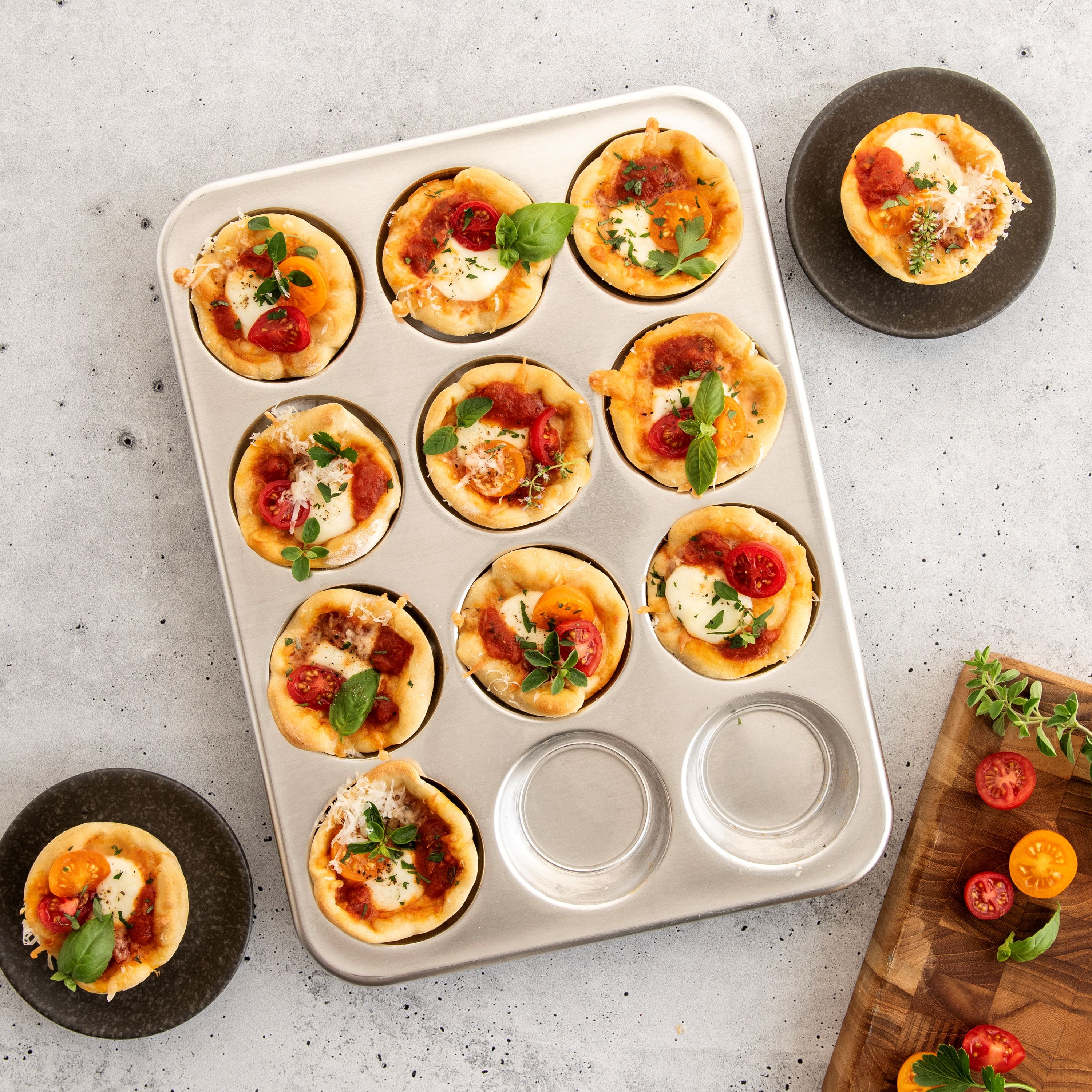 Nordic Ware Natural Aluminum 12 Cavity Muffin Pan with High Dome Lid