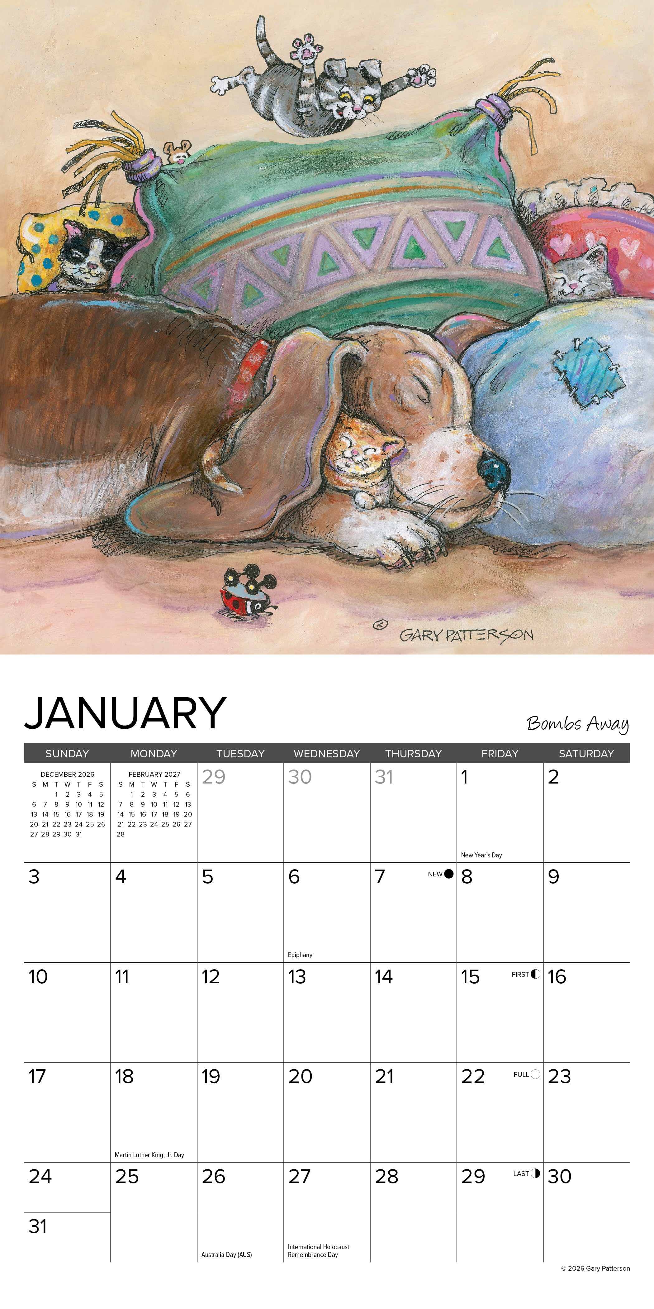 Willow Creek Press, Paws & Claws by Gary Patterson 2027 Mini Wall Calendar