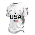 thumbnail image 3 of Rhuody Spring Tops Boys Round Neck Patriotic Knit Short Sleeve Shirt Fourth Of July Graphic Tee For Kids Top Fashion Wear White 2-3 Years, 3 of 3