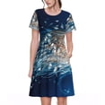 thumbnail image 1 of Vsdgher Méduse Blanche Dansant dans l'Océan pour Femmes Été 2025 Décontracté Robes Midi Maxi Légères Manches Courtes Col Rond Robe de Plage, 1 of 6