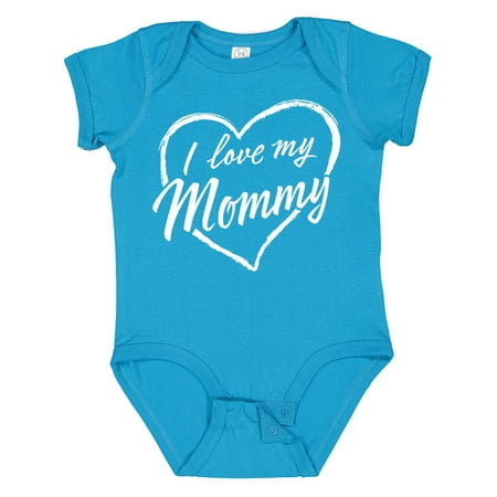 

Inktastic I Love My Mommy in White Chalk Heart Gift Baby Boy or Baby Girl Bodysuit