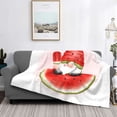 thumbnail image 2 of Disketp Watermelon Gnome Flannel Blankets - Thick and Warm Blanket for Winter, Soft Fuzzy Plush King Blanket for All Seasons50"x40", 2 of 6