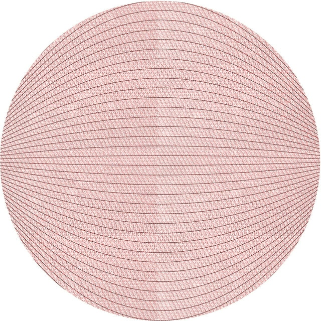 Ahgly Company Machine Washable Indoor Round Transitional Pink Bubble Gum Pink Area Rugs, 4' Round