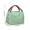 thumbnail image 6 of Striped Insulated Lunch Bag, Large Capacity Thermal Lunch Tote 9.06x7.09in, Reusable Cooler Bag for Work School Picnic (Green), 6 of 6