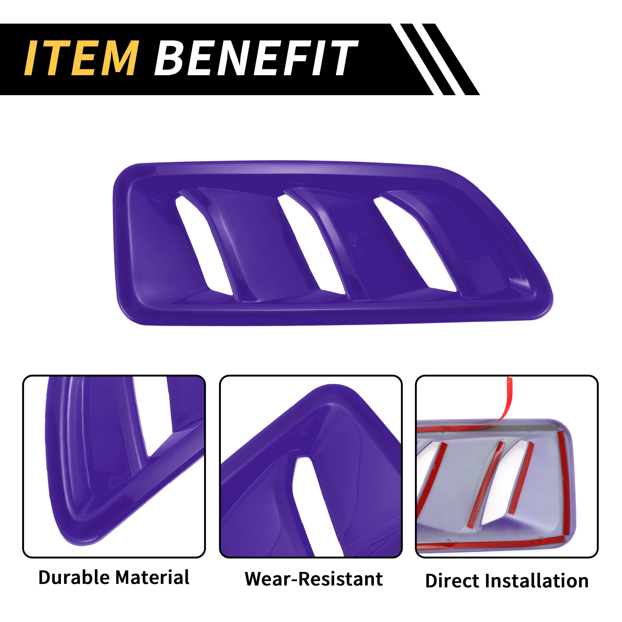 Unique Bargains 1 Pair Car Front Hood Air Outlet Vent Cover Trim for Jeep Wrangler JL JLU Gladiator 2018-2024 Hood Engine Bonnet Air Vent Outlet Cover Bezels ABS Purple