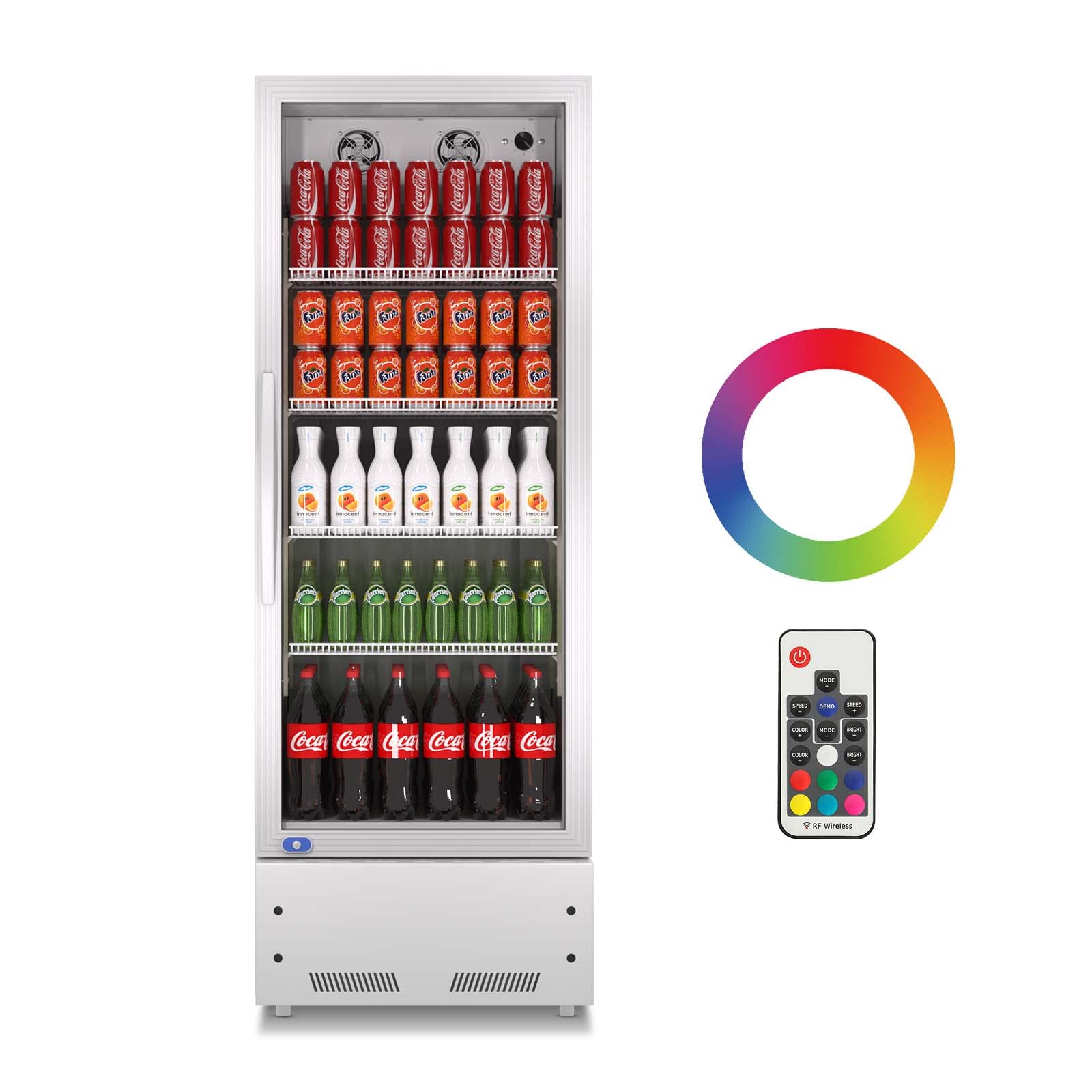 8.0 Cu.Ft Merchandiser Refrigerator, 3546℉, 21.7" W Glass Door Upright