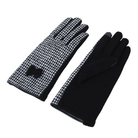 Premium Women's Winter Houndstooth Thermal Gloves with