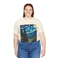 thumbnail image 3 of Unisex Van Gogh Starry Night Halloween Witch Cotton Shirt, 3 of 7