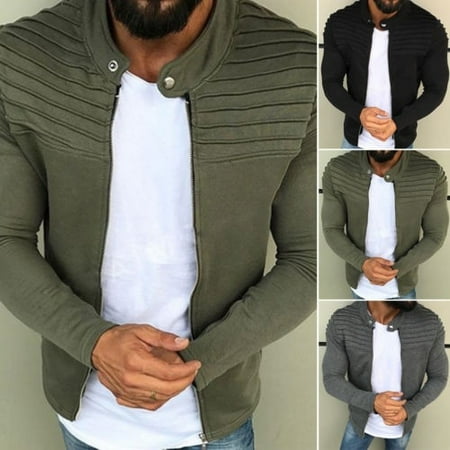 Underwear Zip Collar Shirt - Men´s Winter Zip up Slim Collar Jacket Tops Long Sleeve Casual Coat Outerwear M-3XL