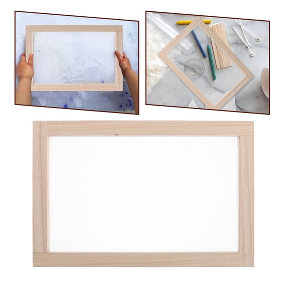 LOLIPPYY 2Pcs Paper Making Tool with Wooden Frame Beige Color for Art Education Projects