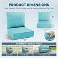 thumbnail image 2 of Outdoor Wicker Furniture Cushion Set, 24 x 22 x 6 Thicken Deep Seat Patio Chair Cushions, Turquoise, 2 Sets, 2 of 11