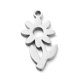 thumbnail image 1 of Non-Tarnish 304 Stainless Steel Charms Laser Cut Flower Charm Stainless Steel Color 13.5x7x1mm Hole: 1mm, 1 of 3