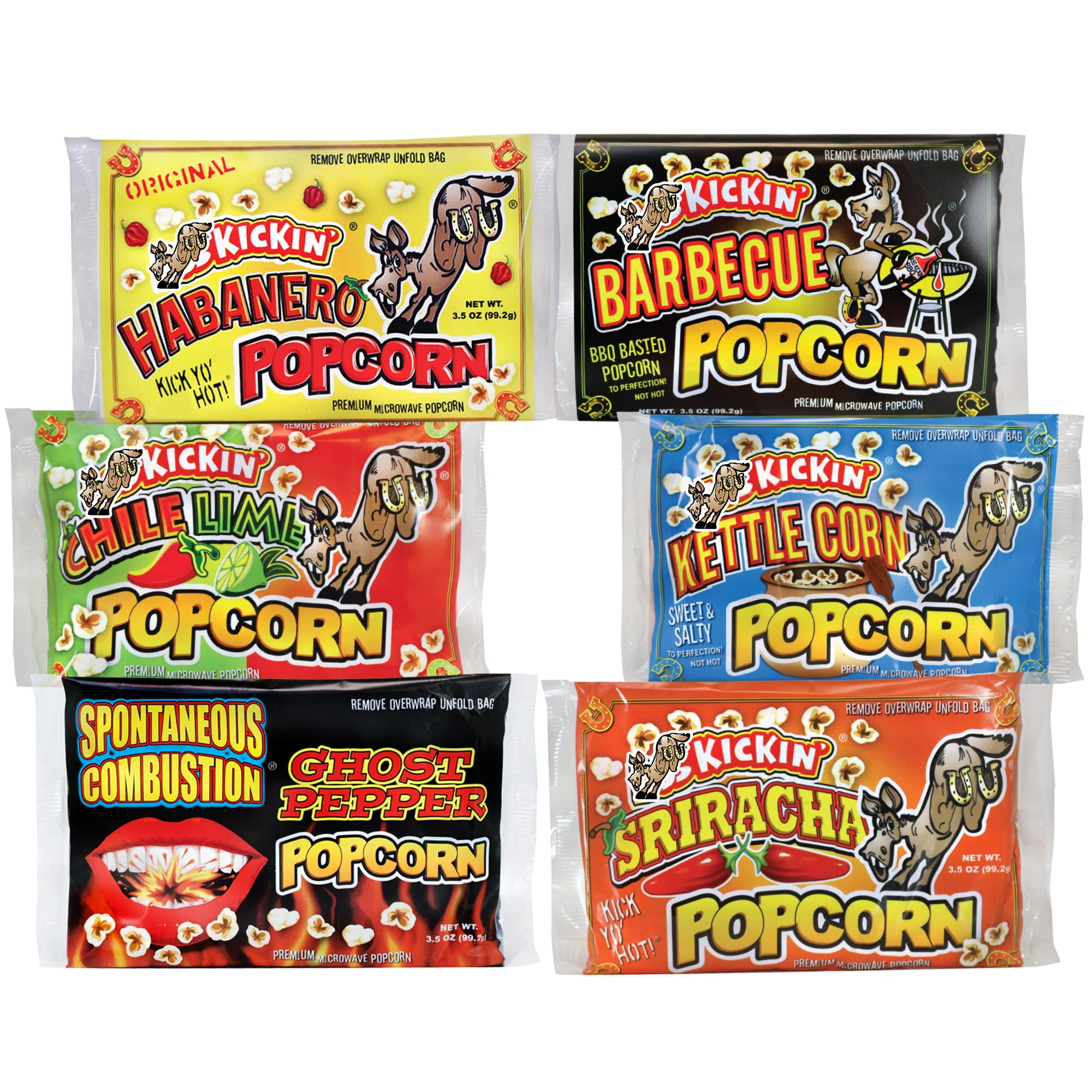 KICKIN' Premium Microwave Popcorn Variety Gift Pack (6) Ultimate