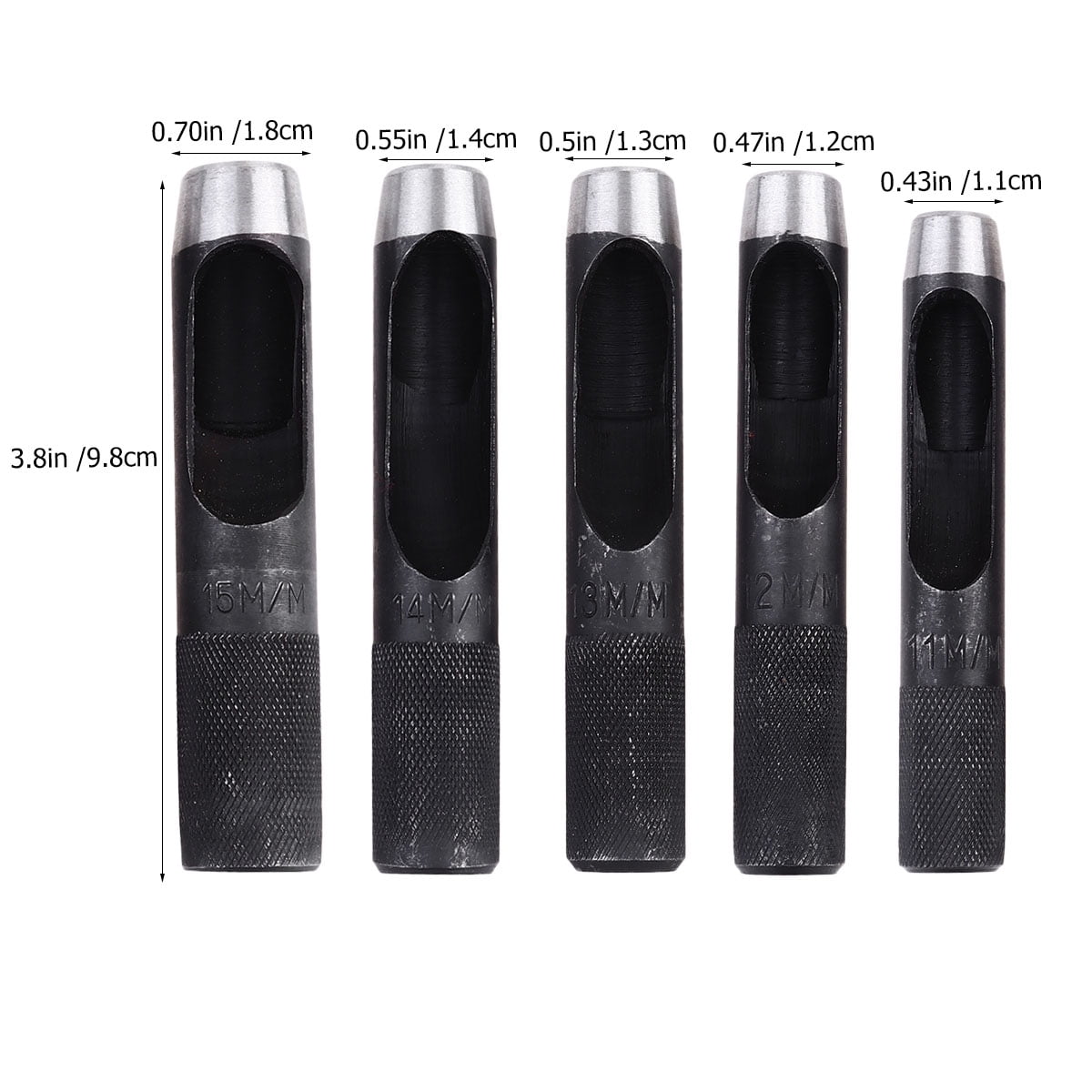 CRILSTYLEO 5-Piece Hollow Punch Tool Set with Carry Pouch for Crafts, , Belt Hole Punching and Projects