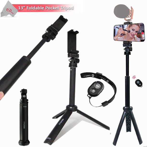 Vivitar 13 Inch Foldable Pocket Tripod with Wireless Remote and Smart