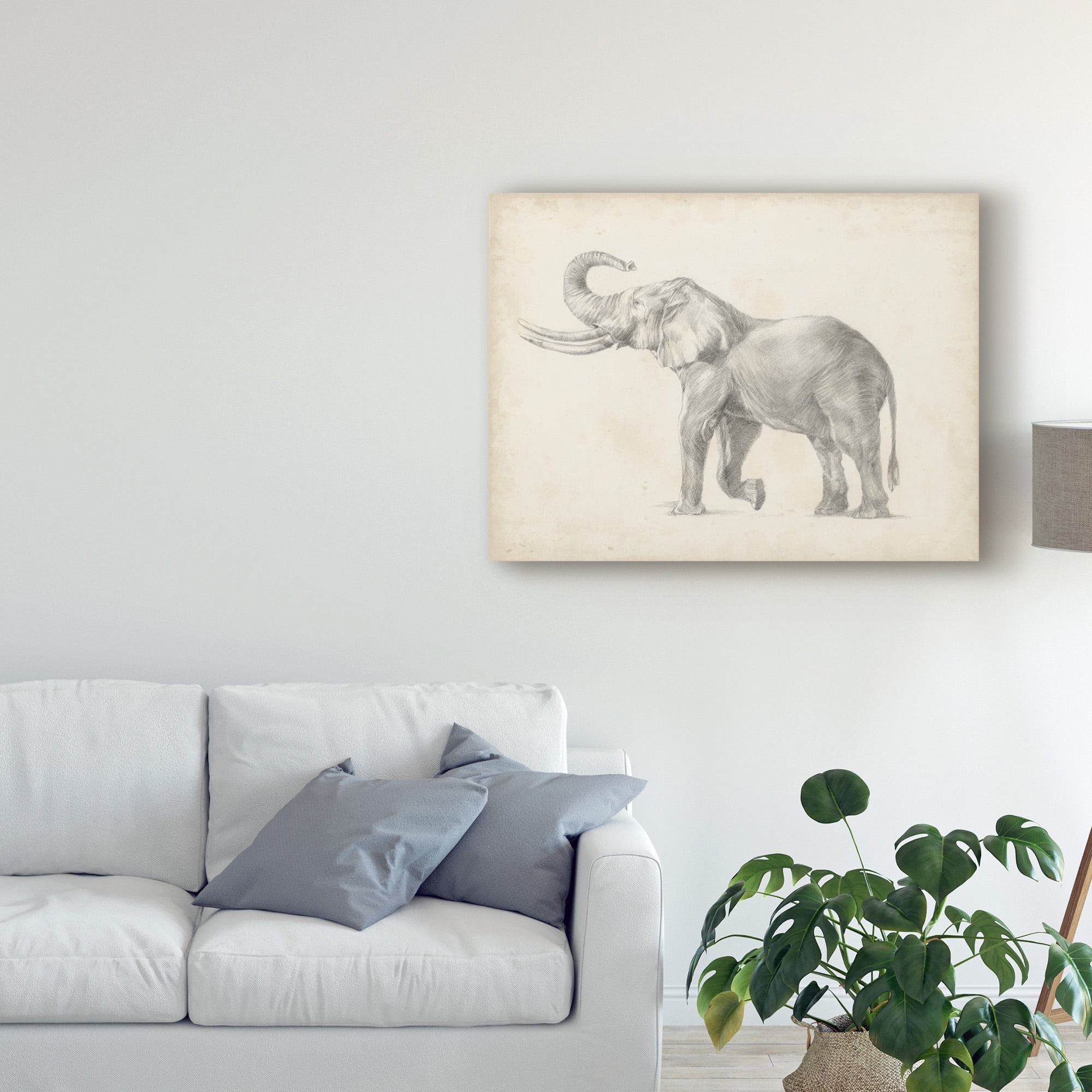 Trademark Fine Art 'Elephant Sketch I' Canvas Art by Ethan Harper