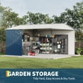 thumbnail image 5 of Heavy Duty Outdoor Metal Storage Outdoor Storage Unit – Spacious Steel Garden Storage Room with Double Doors, Gable Roof & Side Window – Perfect for Lawn & Yard Organization – 10x12FT, 5 of 9