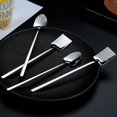 thumbnail image 4 of 4PCS 304 Stainless Steel Spoon,Flat Tip Shovel, 7-Inch Long Handle Iced Tea Spoon, Coffee Spoon, Ice Cream Spoon, Stainless Steel Cocktail Stirring Spoons, 4 of 7