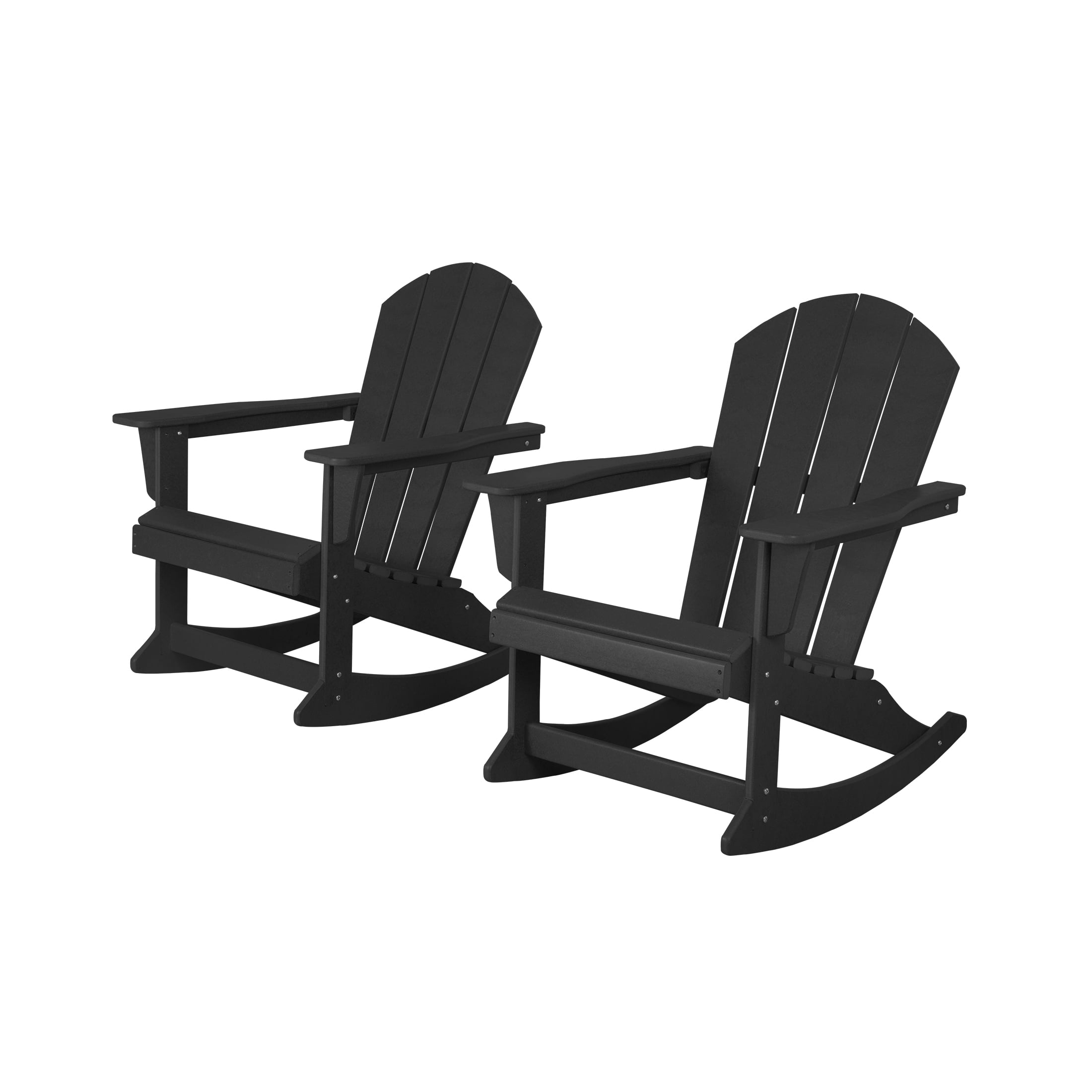 GARDEN Set of 2 - Plastic Outdoor Rocking Chairs for Patio Porch, Black