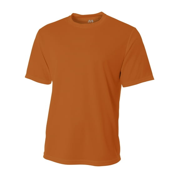 A4 Short Sleeve Birds-Eye Mesh Crew For Men in Athletic Orange | N3252