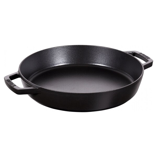 STAUB Cast Iron 13inch Double Handle Fry Pan Matte Black Walmart