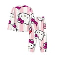 thumbnail image 2 of Lsque Sanrio Pattern Long Sleeve Pajama Set for Women - Soft 2-Piece Sleepwear and Loungewear Set with Pockets, Comfy Nightwear, 2 of 8