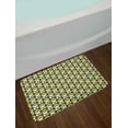 thumbnail image 2 of Abstract Bath Mat, Retro Layout of Geometric Flower Silhouettes, Plush Bathroom Decor Mat with Non Slip Backing, 29.5" X 17.5", Mustard Blush Dark Teal, by Ambesonne, 2 of 2