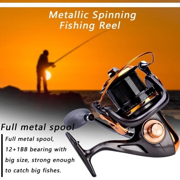 Qiilu 12+1BB Moulinet de Pêche en Mer Métallique Haute Vitesse pour Lancer et Faire du Spinning, Accessoires d'Attirail à Roue, Moulinet de Pêche Haute Vitesse, Moulinet de Pêche Métallique