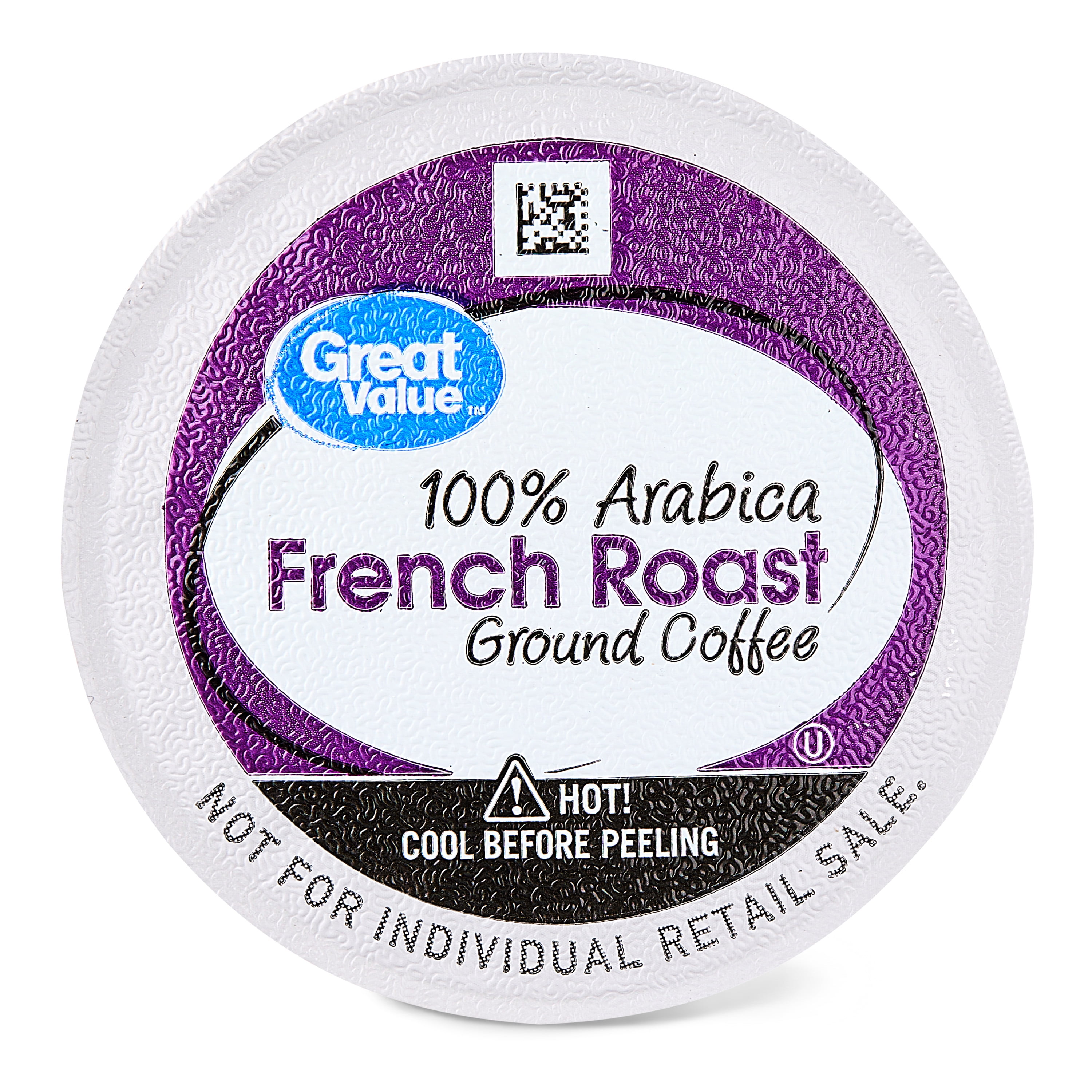 Great Value 100% Arabica French Dark Roast Ground Coffee Pods, 34.9 oz, 100 Count