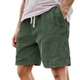thumbnail image 2 of BUWTTER Corduroy Shorts for Men Cotton Lightweight Summer Loose Fit Stretchy Relaxed Elastic Waist with Pockets Green M, 2 of 4
