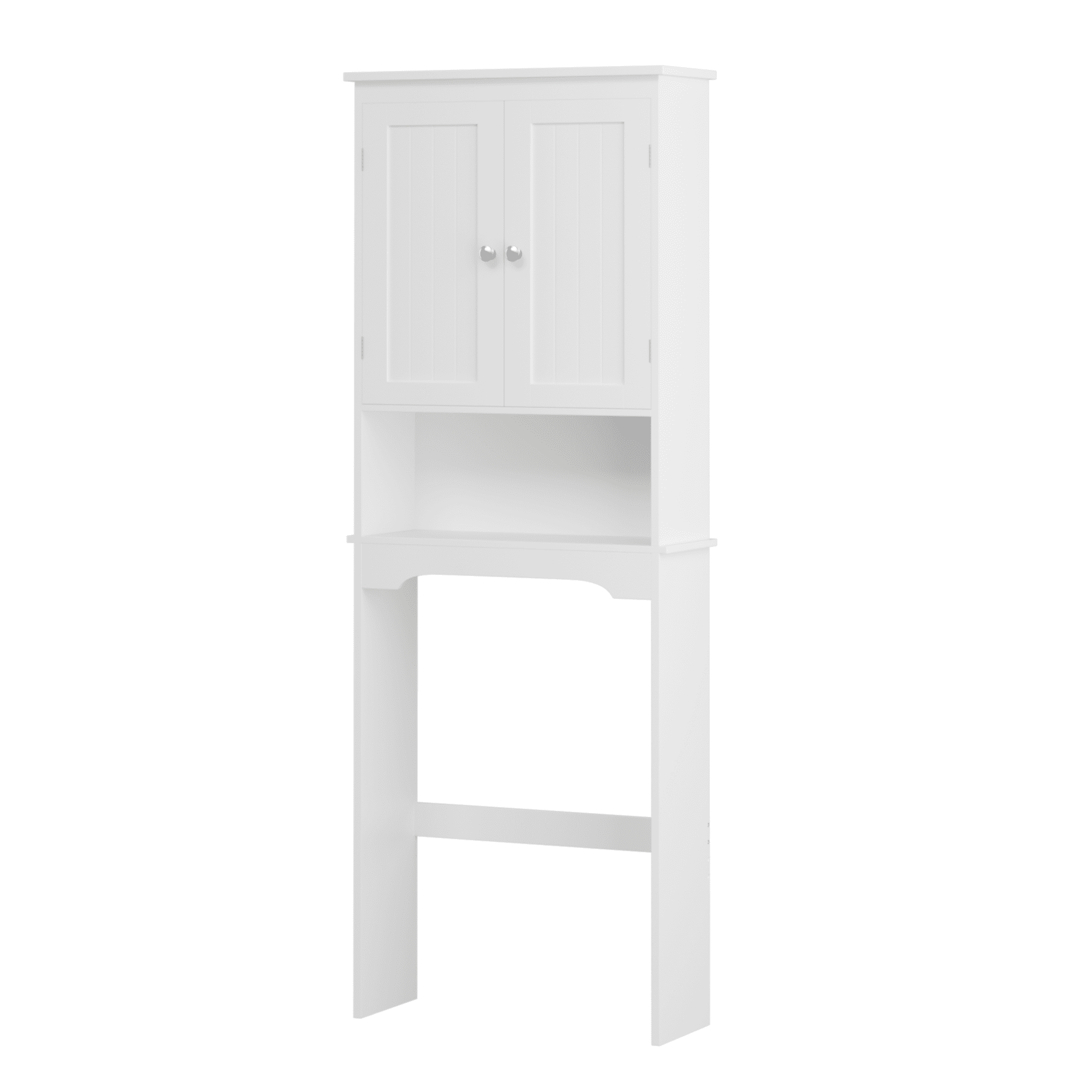 Over the Toilet Storage Cabinet, Bathroom Shelf Organizer, White MDF