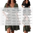 thumbnail image 3 of Nmnitkp Dresses for Women Summer Casual Dress, V Neck Flare Short Sleeve Cutout Waist Smocked Crinkle Fabric A Line Mini Dress, Solid Dress for Beach Vacation & Daily Wear Black,S, 3 of 9