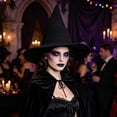 thumbnail image 4 of Halloween Wizard Hat, Cotton Gauze Knitted Witch Hat Adult Pointed Magician Hat for Cosplay, Costume Party, Trick or Treat, Carnival and Dress Up​, 4 of 5
