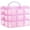 Pink, variant on NOGIS Plastic Compartments Divider Organizer, 3 Layers 18 Compartments Portable Transparent Detachable Craft Storage Box with Handle for Crafts, Jewelry, Toy, Sewing Accessories,Multicolor